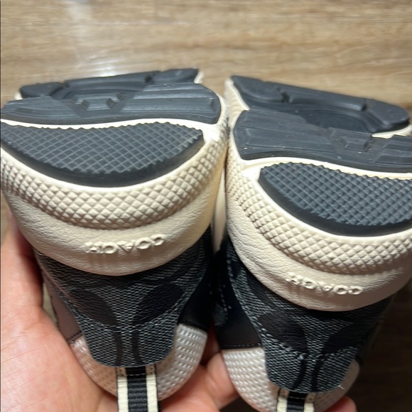 Coach Beige and Black Logo Sneakers size 7.5B - Picture 8 of 12